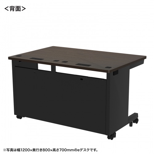 eデスク セミーオーダーデスク 特注 オフィスデスク パソコンデスク 濃い木目 幅115cm 奥行80cm 高さ72cm【受注生産品】