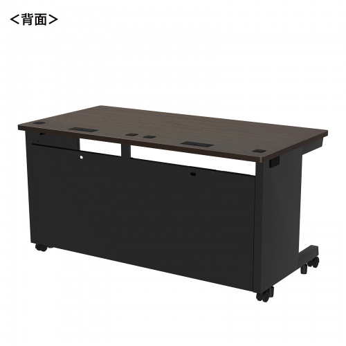 eデスク セミーオーダーデスク 特注 オフィスデスク パソコンデスク 濃い木目 幅140cm 奥行70cm 高さ70cm【受注生産品】