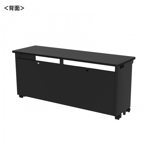 eデスク セミーオーダーデスク 特注 オフィスデスク パソコンデスク ブラック 幅160cm 奥行50cm 高さ70cm【受注生産品】