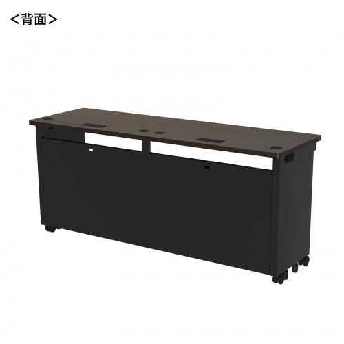 eデスク セミーオーダーデスク 特注 オフィスデスク パソコンデスク 濃い木目 幅160cm 奥行50cm 高さ70cm【受注生産品】