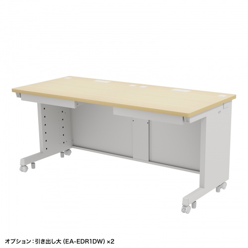 eデスク セミーオーダーデスク 特注 オフィスデスク パソコンデスク 薄い木目 幅160cm 奥行70cm 高さ70cm【受注生産品】