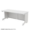 eデスク セミーオーダーデスク 特注 オフィスデスク パソコンデスク ホワイト 幅170cm 奥行75cm 高さ70cm【受注生産品】