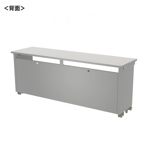 eデスク セミーオーダーデスク 特注 オフィスデスク パソコンデスク グレー 幅180cm 奥行50cm 高さ70cm【受注生産品】