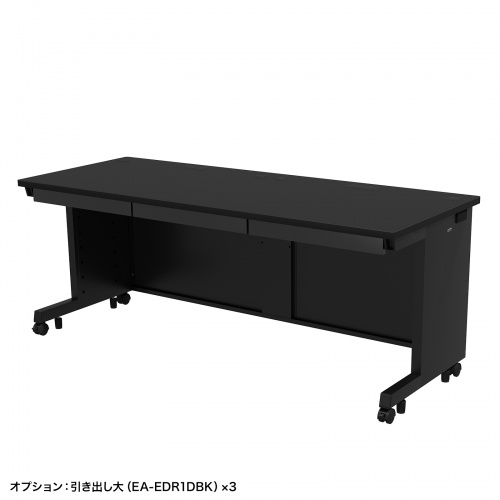 オフィスデスク（eデスク・パソコンデスク・ブラック・幅180cm・奥行70cm・高さ70cm）ED-SK18070BK サンワサプライ