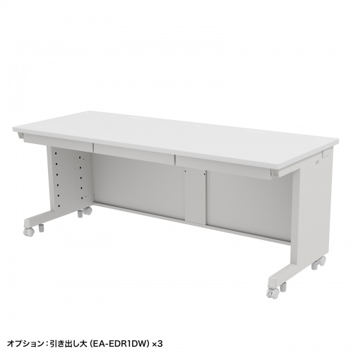 オフィスデスク（eデスク・パソコンデスク・ホワイト・幅180cm・奥行70cm・高さ70cm）ED-SK18070W サンワサプライ