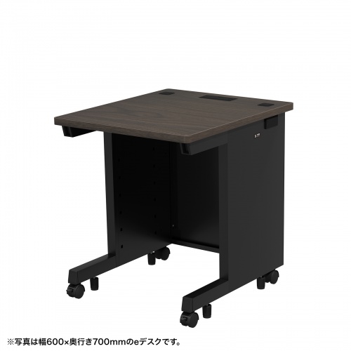 eデスク セミーオーダーデスク 特注 オフィスデスク パソコンデスク 濃い木目 幅65cm 奥行60cm 高さ70cm【受注生産品】