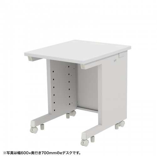 eデスク セミーオーダーデスク 特注 オフィスデスク パソコンデスク ホワイト 幅65cm 奥行65cm 高さ70cm【受注生産品】