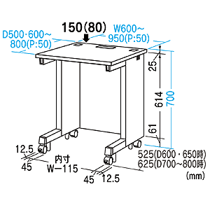 バックパネルがシングルのeデスク（Sタイプ）W700×D650×H700mm ED-SK7065 サンワサプライ