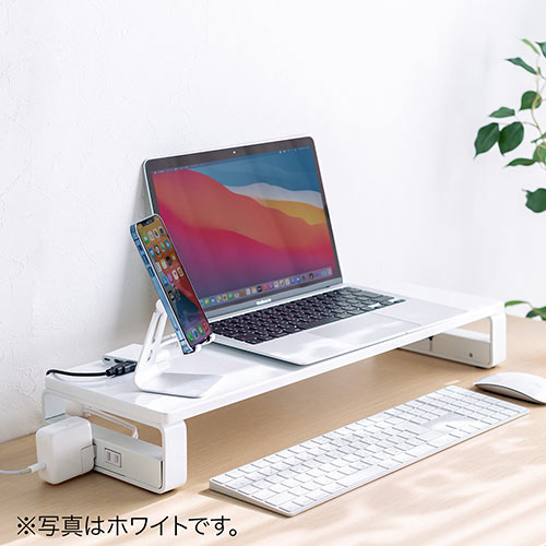 モニター台（ＵＳＢポート・タップ付・ブラック）