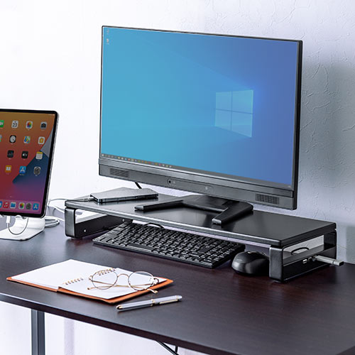 モニター台（ＵＳＢポート・タップ付・ブラック）