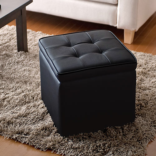 収納スツール・ボックススツール（ブラック）