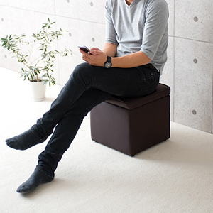 収納スツール・ボックススツール(ブラウン)