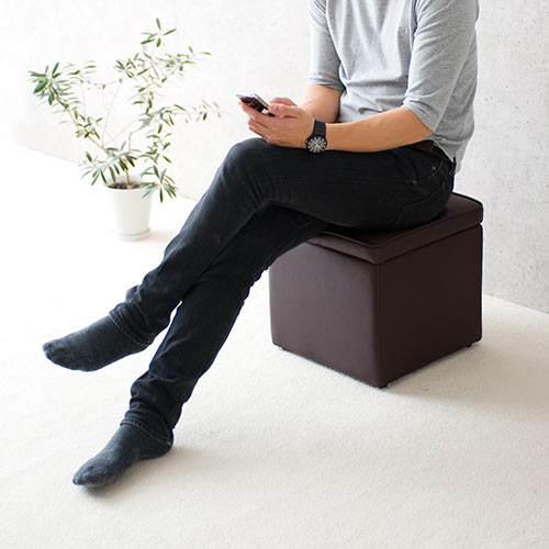 収納スツール・ボックススツール（ブラウン）