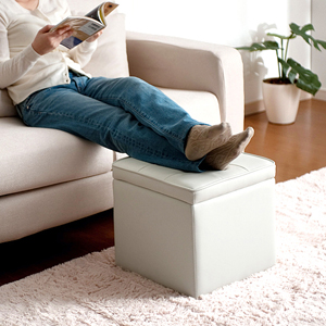 収納スツール・ボックススツール（ホワイト）