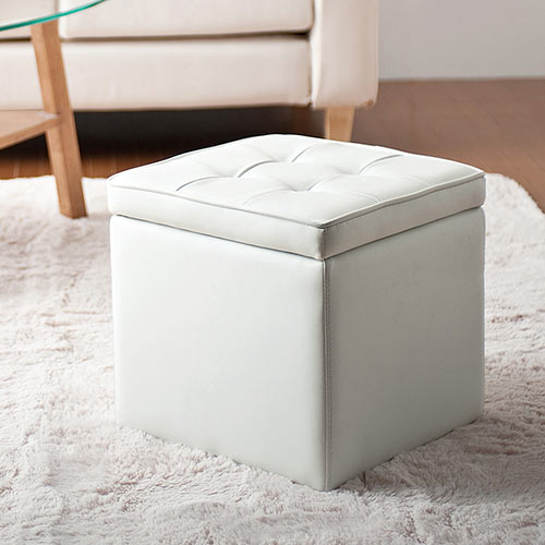 収納スツール・ボックススツール（ホワイト）