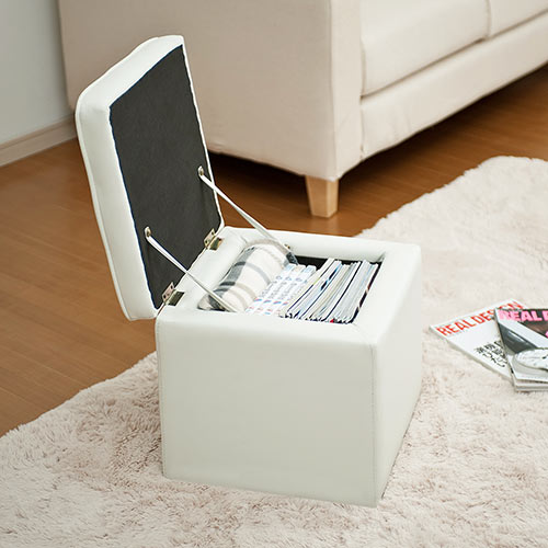 収納スツール・ボックススツール（ホワイト）