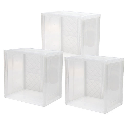 在庫処分SALE】キューブボックス（クリア・Lサイズ・3個セット） EEX