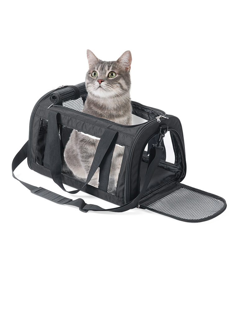 ペットキャリーバッグ おしゃれショルダー｜猫・犬・うさぎの旅行・通院に最適！折りたたみ軽量タイプ