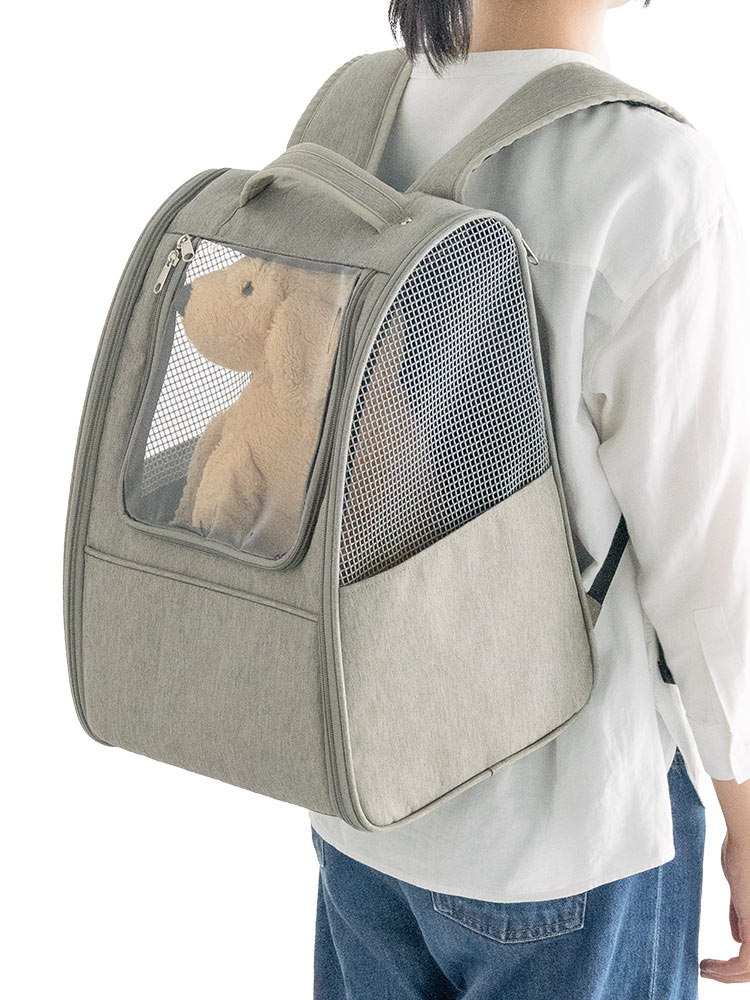 ペットキャリーバッグ おしゃれリュック｜猫・犬・うさぎの旅行・通院に最適！折りたたみ軽量タイプ