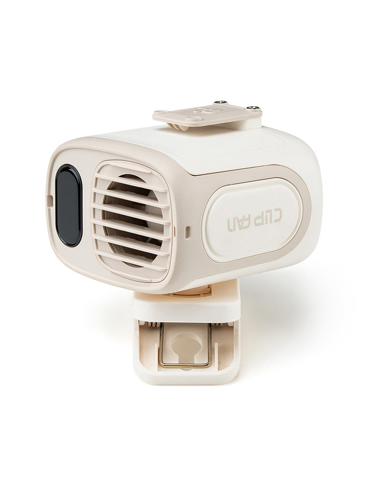 ハンズフリーで涼しい！腰・首・傘に使える多機能ベルトファン【軽量150g】ベージュ