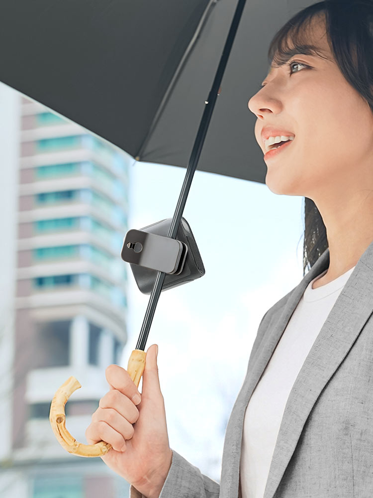 ハンズフリーで涼しい!腰・首・傘に使える多機能ベルトファン【軽量150g】ブラック