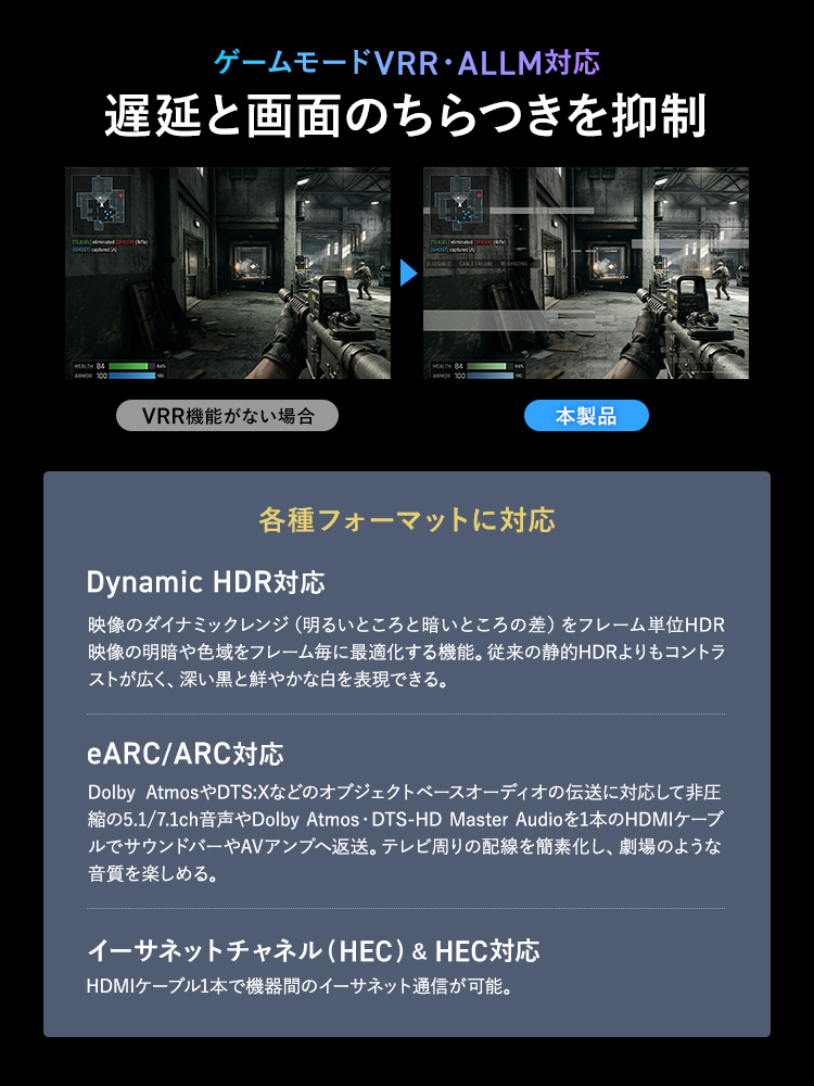 【ウルトラハイスピード認証】HDMIケーブル 1m 8K/60Hz 4K/120Hz対応 ナイロンメッシュ 高耐久アルミコネクタ テレビ・ゲーム機おすすめ