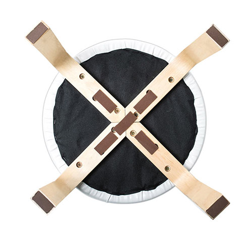 【在庫限り特価】丸椅子（クッション・木製・天然木・スツール・スタッキング・おしゃれ・ホワイト）