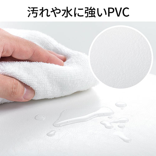 【在庫限り特価】丸椅子（クッション・木製・天然木・スツール・スタッキング・おしゃれ・ホワイト）