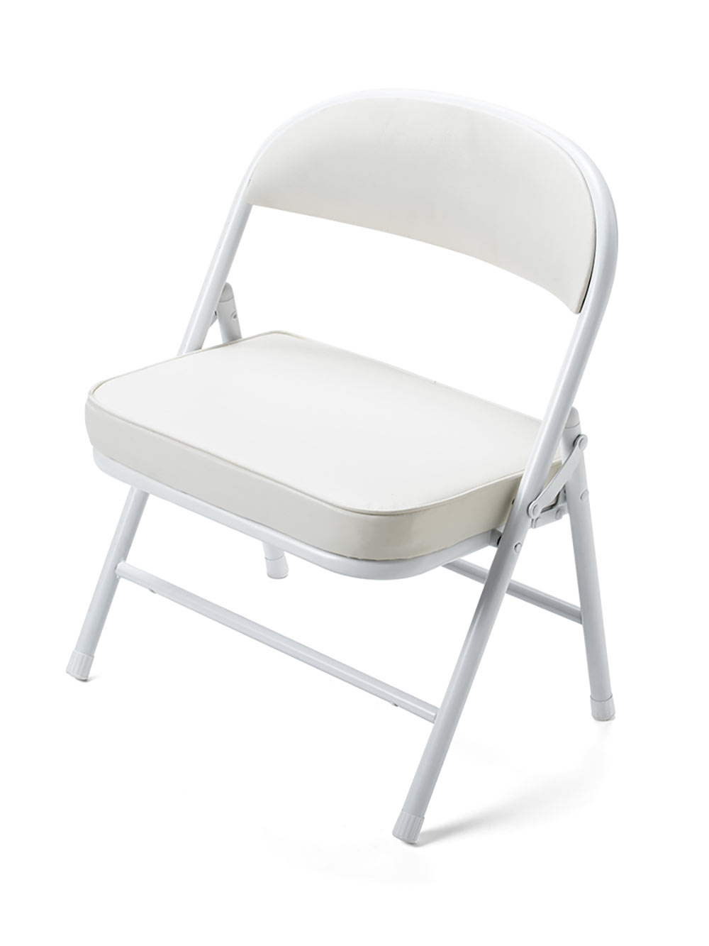 折りたたみ式ホワイトチェア 折りたたみ椅子（子供椅子・ローチェア・シンプル・背もたれ