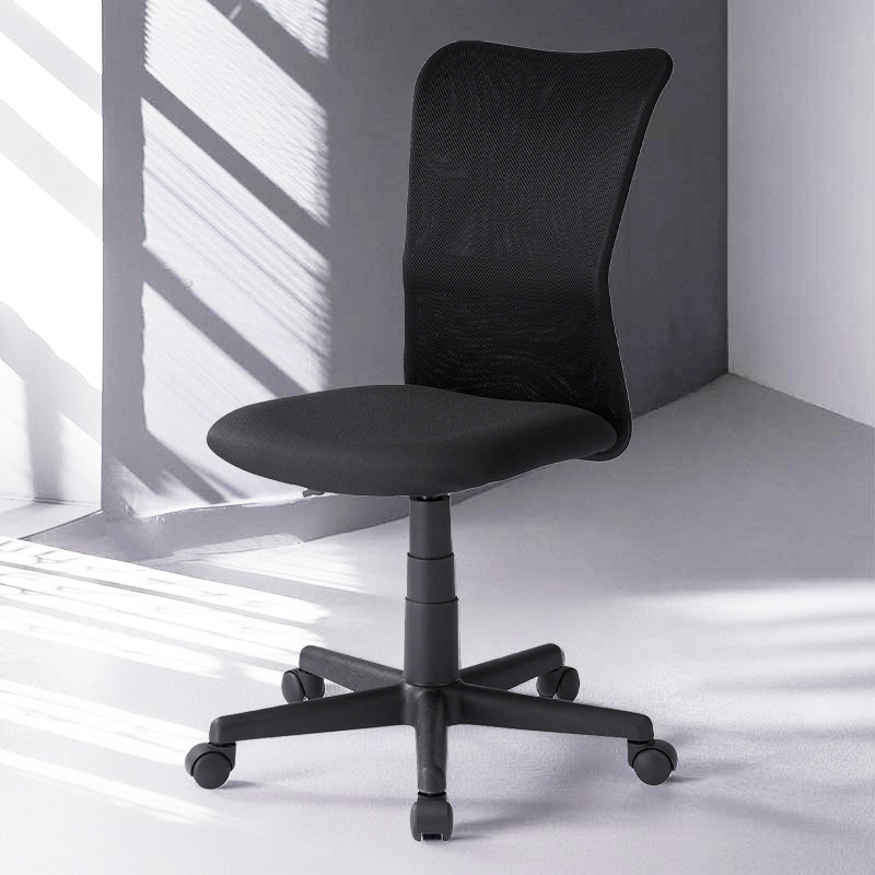 メッシュチェア(ネット・ミドルバック・ロッキング・肘なし・ブラック)EEX-CHAN18