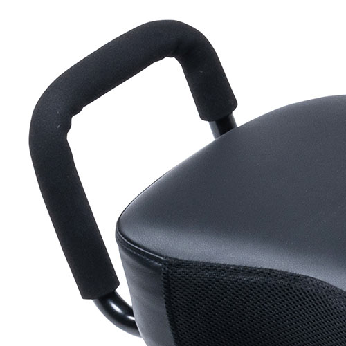 バランスチェア（大人・腰痛・ガス圧・上下昇降・高さ・角度調節・背もたれ・グリップ・姿勢・キャスター・テレワーク・レザー・ブラック）