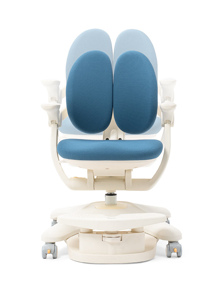 子供用学習椅子 背もたれ前後可動／姿勢を保ちやすい構造
