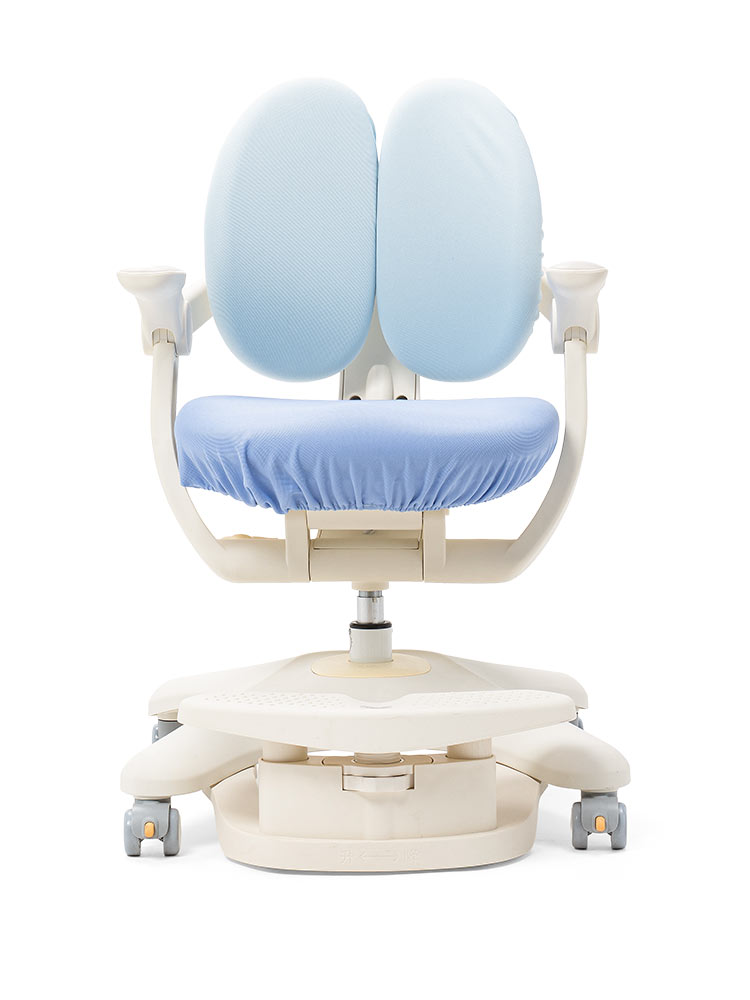 子供用学習椅子 背もたれ前後可動／姿勢を保ちやすい構造