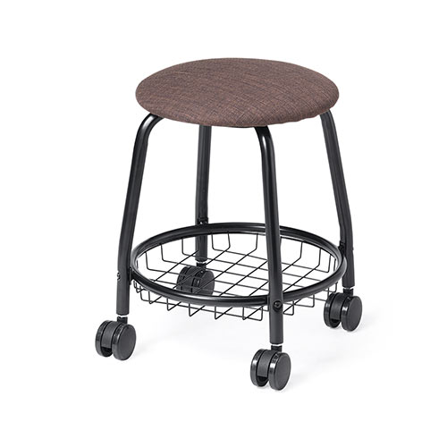 スツール（丸椅子・円・キャスター・収納・物置・足置き・布張り