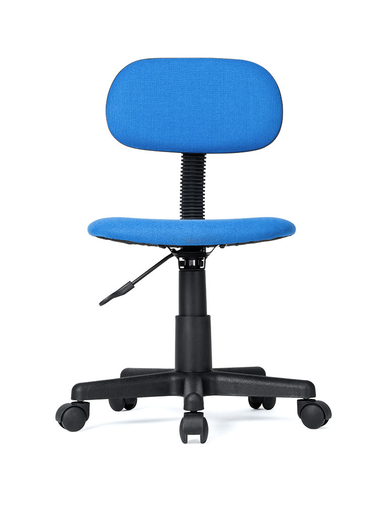 デスクチェア 布張り・キャスター付き｜シンプル＆コスパ重視・ブルー・2脚セット