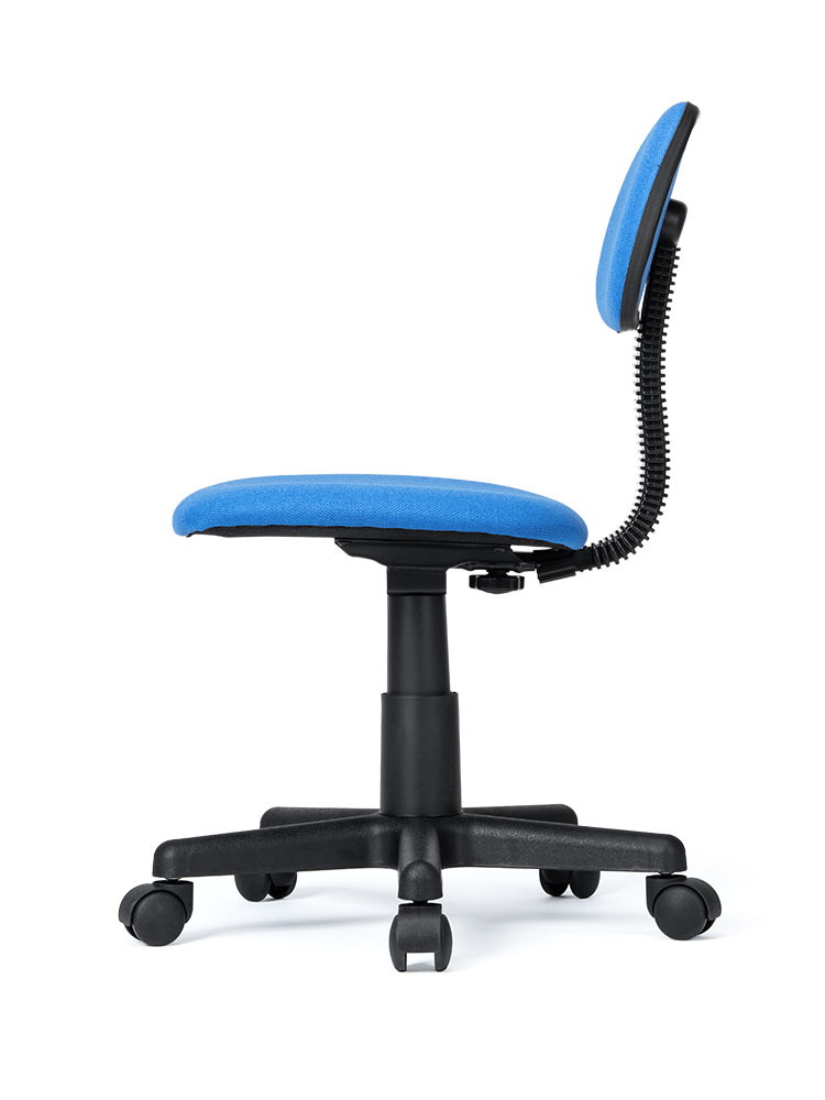 デスクチェア 布張り・キャスター付き｜シンプル＆コスパ重視・ブルー・2脚セット