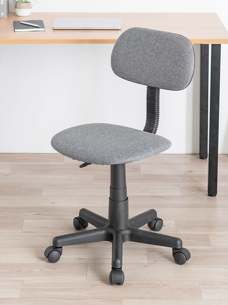 デスクチェア 布張り・キャスター付き｜シンプル＆コスパ重視・ダークグレー・2脚セット