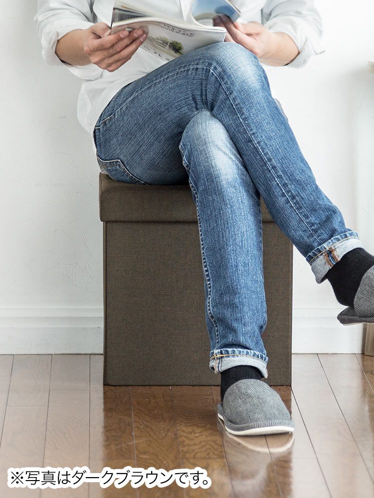 【収納スツール】折りたたみ座面外し可能 100kg モカブラウン