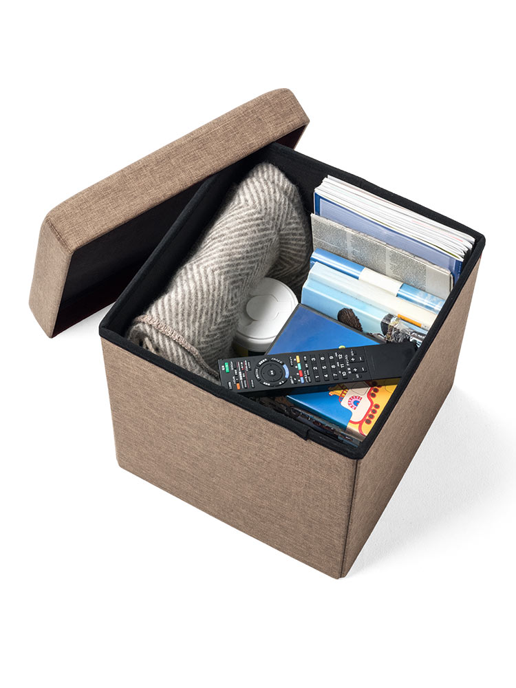 【収納スツール】折りたたみ座面外し可能 100kg モカブラウン