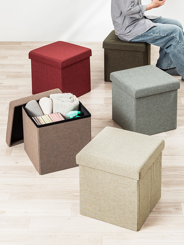 【収納スツール】折りたたみ座面外し可能 100kg モカブラウン