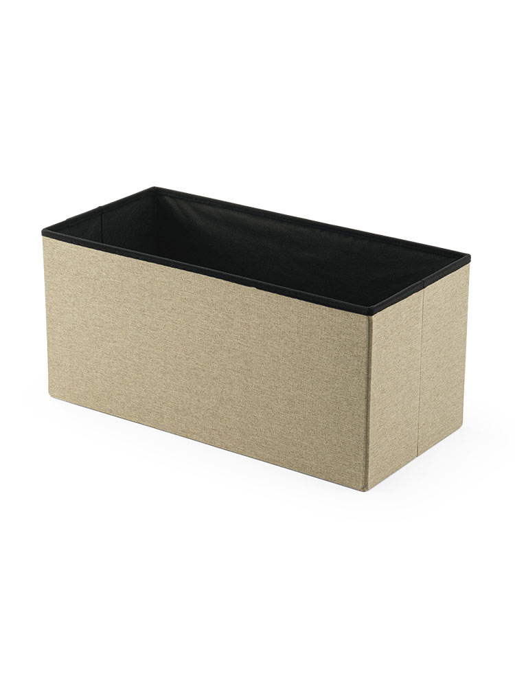 【収納スツール】折りたたみ2人掛け200kgオットマン ベージュ