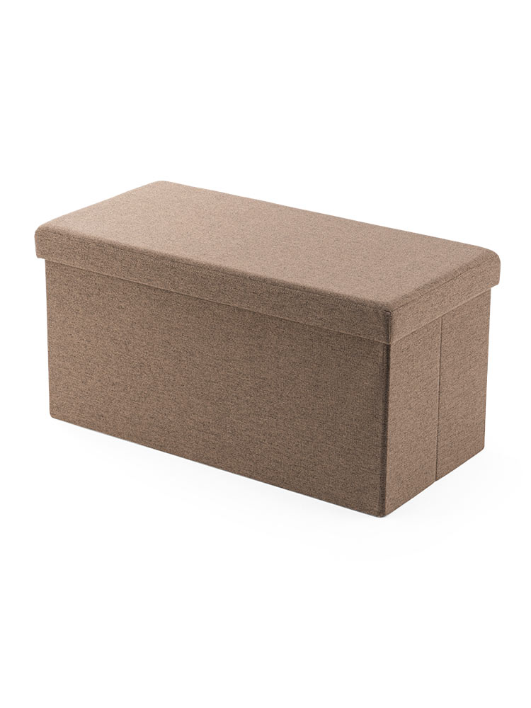 【収納スツール】折りたたみ2人掛け200kgオットマン モカブラウン