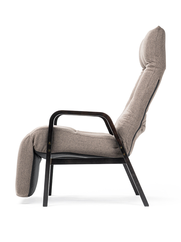 足を伸ばしてくつろげる オットマン付き高座椅子（グレー）レバー式リクライニングチェア