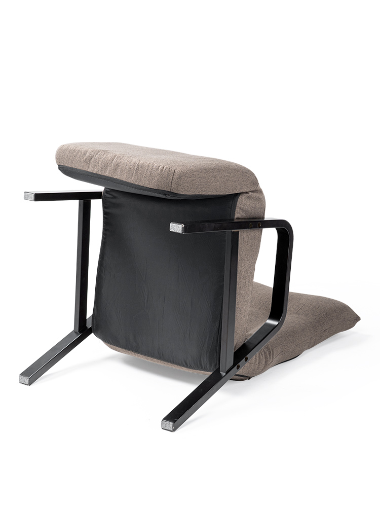 足を伸ばしてくつろげる オットマン付き高座椅子（グレー）レバー式リクライニングチェア