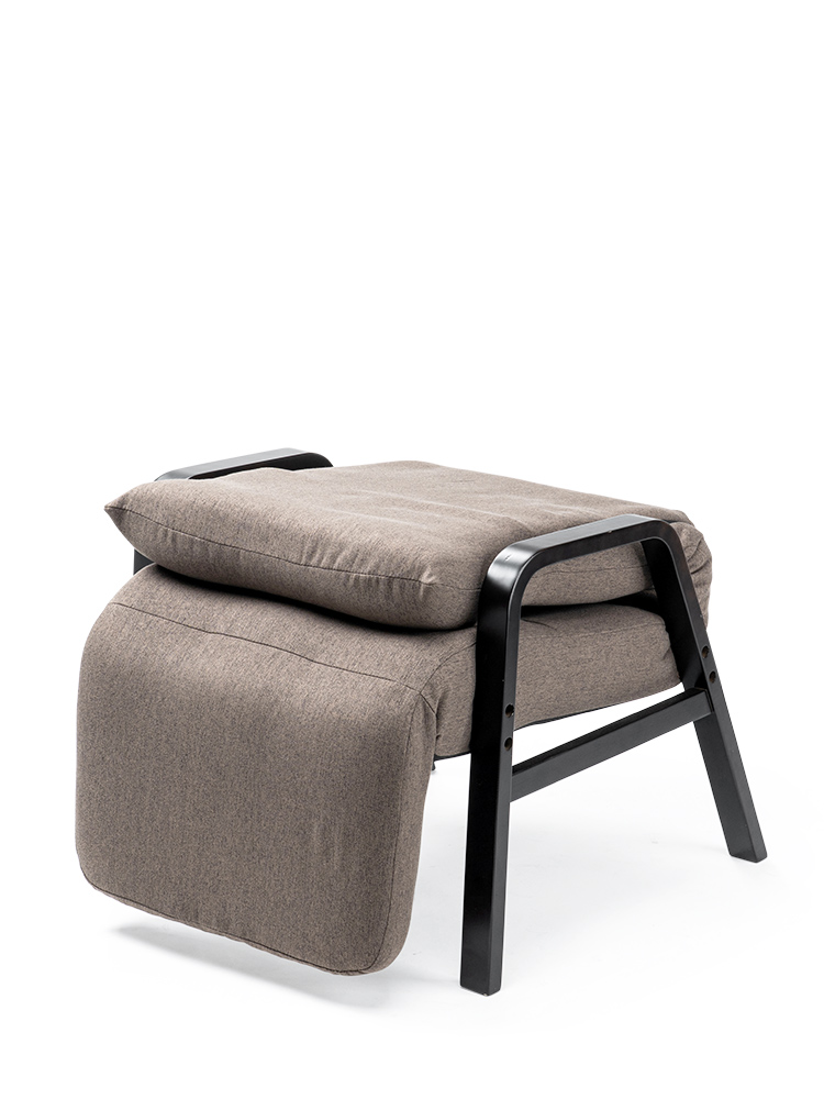 足を伸ばしてくつろげる オットマン付き高座椅子（グレー）レバー式リクライニングチェア