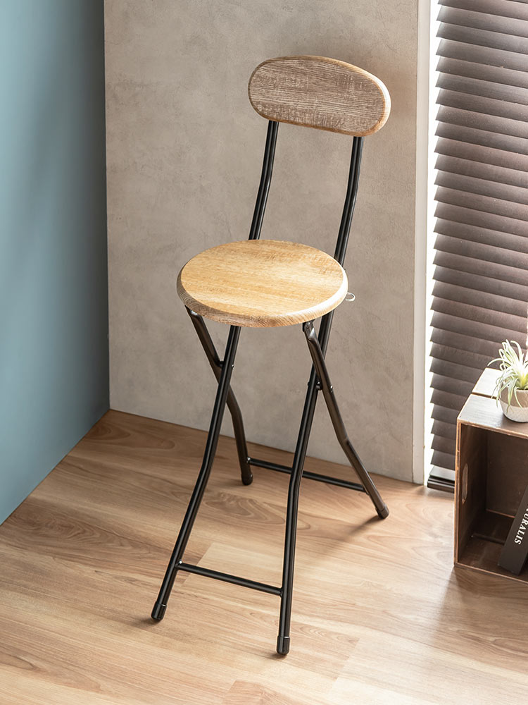 折りたたみハイチェア | カウンター・キッチン向け 木目調デザイン