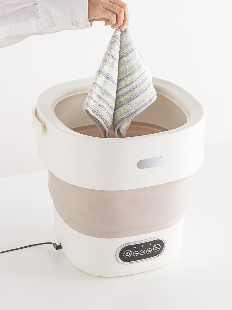 【折りたたみミニ洗濯機】予洗い仕分けサッと洗えるバケツ型