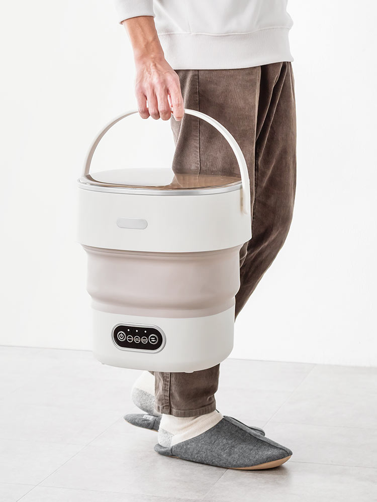 【折りたたみミニ洗濯機】予洗い仕分けサッと洗えるバケツ型