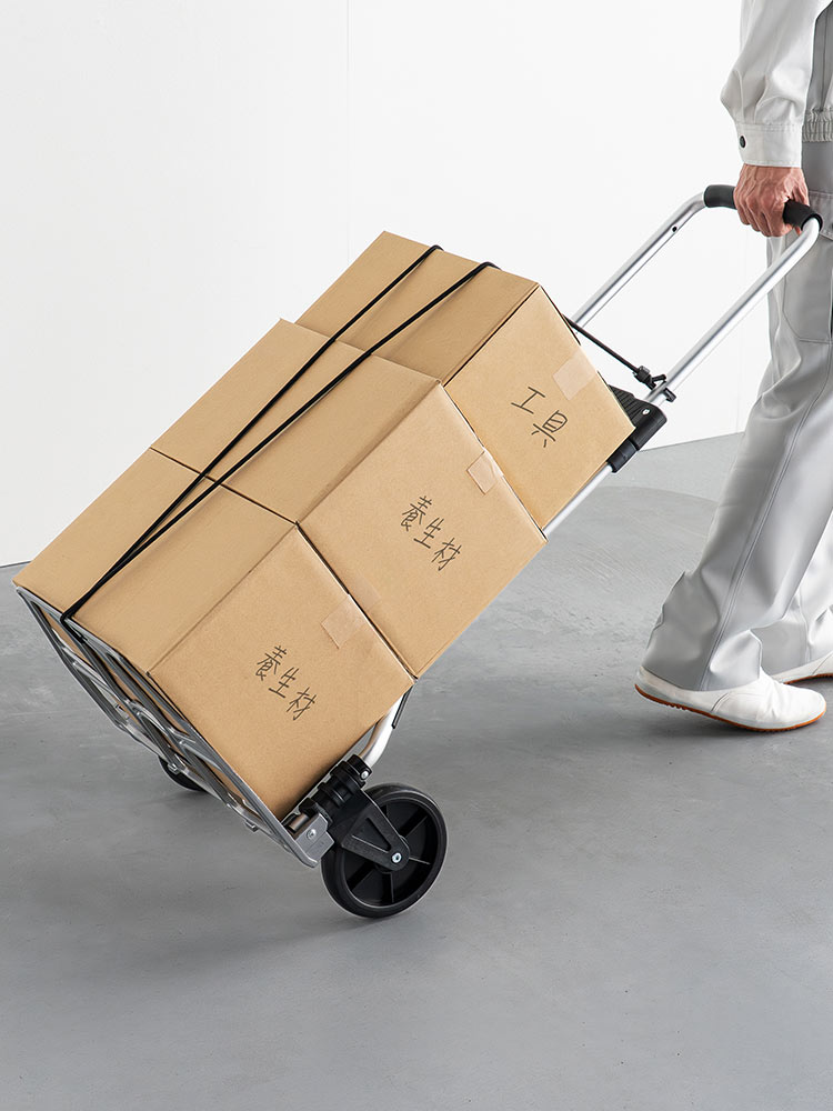 アルミ製キャリーカート 軽量折りたたみ式 | 耐荷重100kg・2輪タイプで荷物運搬に最適