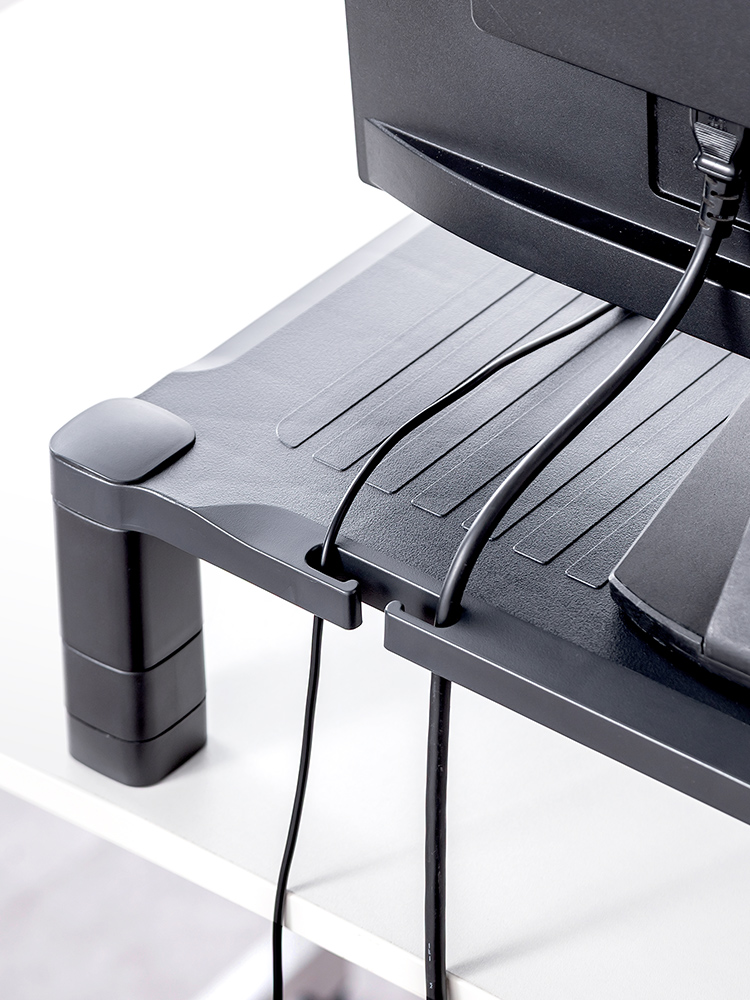 【モニター台】A4用紙収納 引き出し付き机上ラック 高さ調整 幅56cm キーボードも収納可能